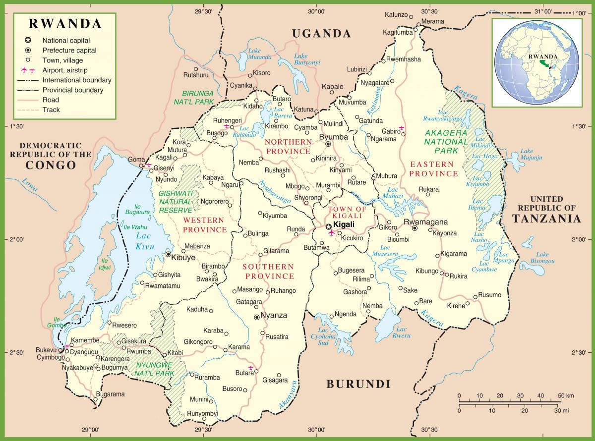Ruanda hartë vendndodhjen e