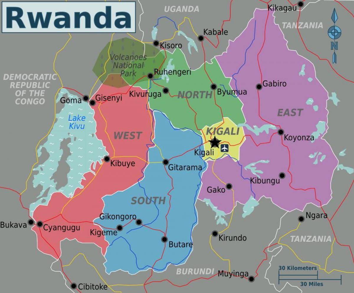 harta e Ruandës kigali