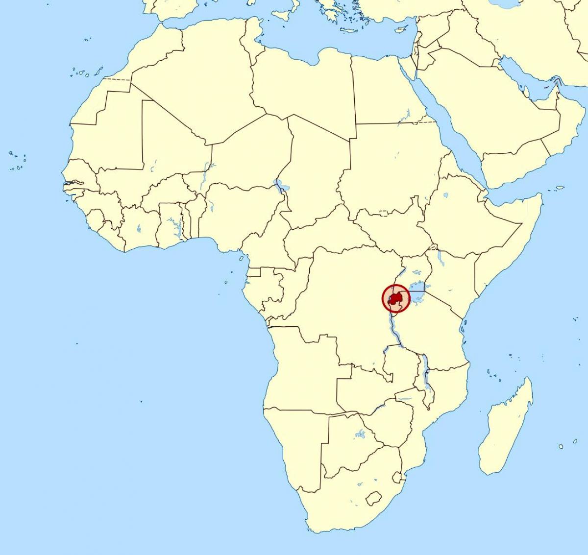 harta e Ruanda në afrikë