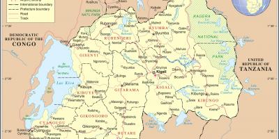 Harta administrative, harta e Ruandës