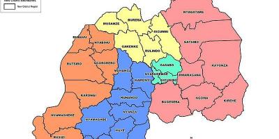 Harta e Ruandës sektorët